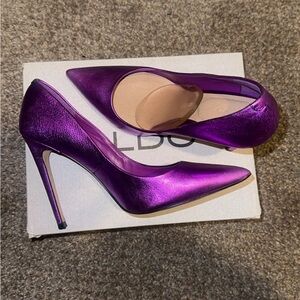 Aldo Shimmering Purple Heels